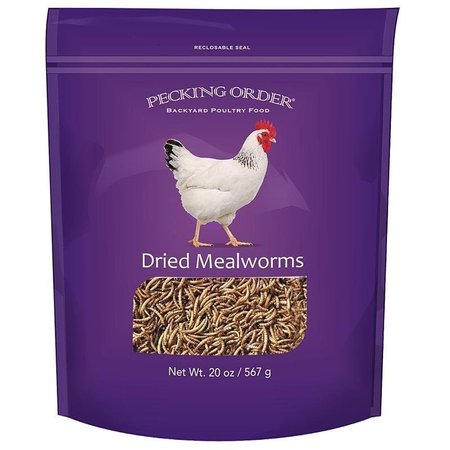 PECKING ORDER 00 Chicken Mealworm Treat, 20 oz Bag 9331